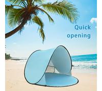 TEMU Tienda de playa para 2 con protección UV y solar - Configuración rápida, tienda de campaña oval azul para viajes, senderismo, al , refugio solar de playa, equipo de , soporte de resistente