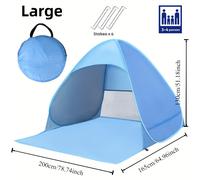 TEMU Tienda de Playa Plegable Instantánea: , Portátil con Bolsa de Transporte, Material de Poliéster Duradero, Estructura de Aleación de , Ideal para Uso al