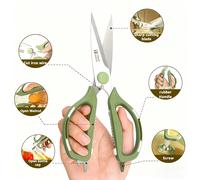 TEMU Tijeras de acero inoxidable con agarre antideslizante, diseñadas para la preparación de alimentos, versátiles para cortar carne, ideales para el hogar, la cocina, , la costura y el jardinería