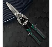 TEMU Tijeras de Aviación de 12 Pulgadas de Resistencia, Acero CRV, Corta Hierro Industrial de Cabeza con Detalles Verdes - Grado Profesional para Cortar Metal