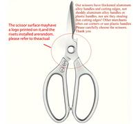 TEMU Tijeras de cocina de acero inoxidable de 8.5 pulgadas | Multifuncionales, mango profesional de aleación de aluminio, construcción estampada, acero inoxidable 430, ambidiestras, para el