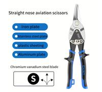 TEMU Tijeras de corte pesadas de 10" | Tijeras de aviación, tijeras multidireccionales, corte de láminas de metal, tijeras profesionales industriales