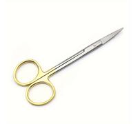 TEMU Tijeras pequeñas de acero inoxidable con mango dorado, disponibles en puntas rectas y curvas, que miden 11.5 cm, ideales para varios como la modelado de cejas