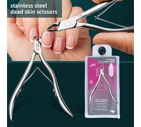 TEMU Tijeras profesionales de acero inoxidable para eliminar la piel - Hoja afilada, corte rápido, pinza de 5 mm, aptas para uñas de manos y pies, unisex, sin .