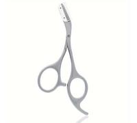 TEMU Tijeras recortadoras de cejas con peine para mujer hombre, eliminación y modelado de facial, herramienta de maquillaje removedora de cejas de acero inoxidable - Regalos de cuidado facial para