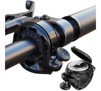 TEMU Timbre de Bicicleta Elegante de Aleación de Aluminio con Soporte para AirTag - para Bicicletas de Carretera, Eléctricas y de Montaña - Compatible con Manillares de 22.2-31.8mm, Acabado Mate Negro