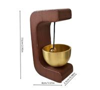TEMU Timbre de Puerta con Energía Eólica de Madera Natural - Adhesivo Magnético, Sonido Relajante para Decoración de Entrada, para el Hogar, Colgador Magnético (Madera )