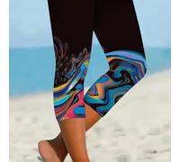 TEMU Tingyu Leggings Capri Elásticos con Estampado Moderno de Moda Estilo Vacaciones y Desarrollo Dirigido