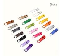 TEMU Tira de cierre de 50 unidades, colores variados, nº 3 para costura en casa, ropa y reparación de bolsas - Accesorios de cabeza de cierre metálicos para manualidades DIY y sastrería