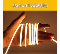 TEMU Tira de luces LED HOTU COB | USB, flexible, luz de cinta , luz diurna y (3000-6500K), diseño sin puntos para dormitorio, iluminación debajo de gabinetes