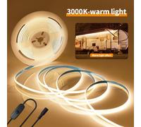 TEMU Tira de Luz LED COB de Voltaje 12V - 5m Autoadhesiva para Techo de Autocaravana/Debajo de la Cama, (Sin /Adaptador) Compatible con RV, Barco, Interior de Coche (Cableado Directo/)