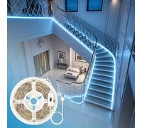 TEMU Tira LED Inteligente con Sensor de Movimiento, 2835, Alimentación USB, Luz , Fácil Instalación, Ideal para Dormitorio, Cocina, Armario, para Decoración Navideña y Uso en Dormitorios