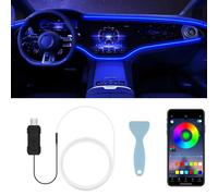 TEMU Tira LED Neon de con Puerto USB, Luces de Fibra Óptica, Control sin varillas por App, Sincronización con , Iluminación RGB, Accesorios y Regalos para Mujeres y Hombres