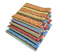 TEMU Tiras de Tela de Lino 100% para Acolchado, 5 Piezas, Tiras de Tela Jelly Roll, Tela de Patchwork Estilo Étnico Japonés para Manualidades