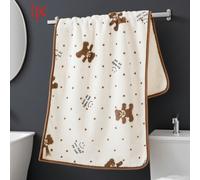 TEMU Toalla con Cara de Oso Adorable para 2025 es de Secado Rápido, Sin Pelusa, Absorbente y Versátil, lo que la convierte en un Artículo de Baño Adecuado para