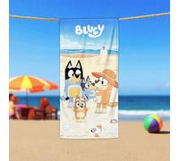 TEMU Toalla de Playa Bluey 70x140cm - Licencia Oficial, Microfibra Premium, y Secado Rápido - Ideal para Playa, Piscina, Viajes y Picnic