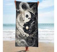 TEMU Toalla de Playa con Estampado de Yin Yang 1pz - Microfibra Súper Absorbente y Secado Rápido, Diseño de Dibujos Animados Bohemio para , Piscina, Yoga, Camping y Viajes, Accesorios de Playa