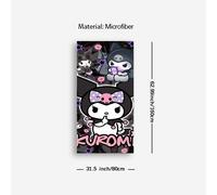 TEMU Toalla de Playa de Microfibra Kuromi 1pz - Secado Rápido, Absorbente, Tamaño Grande con Diseño Divertido de Dibujos Animados, con Detalles Rosas, Ideal para o