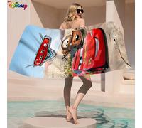 TEMU Toalla de Playa Extra Grande Disney Cars - 1 Pieza, Toalla de Baño Súper y Kawaii, Decoración Navideña, Regalo de , Secado Rápido, Tallas Variadas, Microfibra