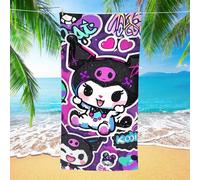 TEMU Toalla de Playa Extra Grande Sanrio Kuromi - Secado Rápido, Microfibra y Absorbente para Baño, Viajes o Playa - Diseño Divertido con Estampado , Solo a