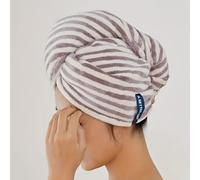 TEMU Toalla envolvente de rayas, gorro absorbente rápido y , pañuelo para el cabello, bolsa premium, accesorios esenciales para baño, artículos para el hogar