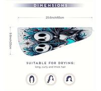 TEMU Toalla Envolvente para el Cabello Jack - Gorro de Baño Temático de Disney Navidad, Secado Rápido y - Ideal para Uso Diario, Microfibra de Poliéster Absorbente con Cierre de Botón Seguro