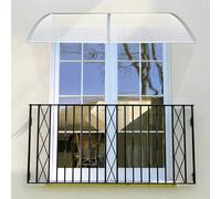 TEMU Toldo de policarbonato para puerta y ventana con soporte de aluminio 100x200cm, transparente.