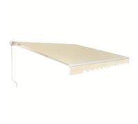 TEMU Toldo Retráctil para Patio de 3 x 2.5m/3.6 x /4 x 2.5m, Cubierta de de Poliéster con Manivela Manual, Estructura de Aluminio Resistente, Refugio de Protección Ajustable para Mercado,