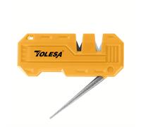 TEMU TOLESA Afilador para Cuchillas Serradas y Rectas, Varilla de Afilado de Diamante, Piedras de y Cerámica, Diseño Plegable Portátil con Gancho para Colgar