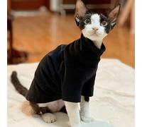 TEMU Top minimalista de cuello de lana negra a , ropa de abrigo y para gatos sin pelo (como Sphynx). con cuidado, el material de lana retiene el . El diseño sencillo estilo y comodidad.