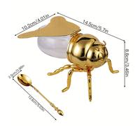 TEMU TOPBATHY Juego de 2 frascos para condimentos de cocina, contenedores multifuncionales para granos de café, sal, miel, de café y especias, con tapas de metal.