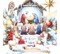 TEMU TOPJOYS Tarjeta Pop-Up 3D de Jesús, con la del y por pastores - Elegante decoración religiosa navideña de cartón resistente. Ideal para uso en o como para conmemorar cristianas como Pascua ()