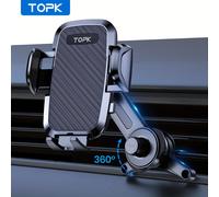 TEMU TOPK D36T Soporte para Teléfono de Coche, Soporte de 3 Puntos Brazo Extensible Giratorio 360° Gancho de Metal Soporte para Teléfono de Coche Superior Estabilidad para Coches