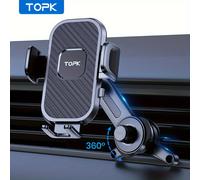 TEMU TOPK D38T Soporte Móvil para Vehículo, Estabilidad con Brazo Extendido y Soporte de 3 Puntos, Soporte de Teléfono con Gancho de Metal Ajustable para Automóviles