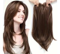 TEMU Toppers de pelo elegante para mujeres - Cobertura de cabeza completa de natural, , fácil de peinar, para el cabello que se adelgaza, postizo, postizo de , postizo de