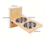 TEMU Torre de escalada para gatos con cuencos dobles para comida, estructura de madera para la diversión y la nutrición felina.