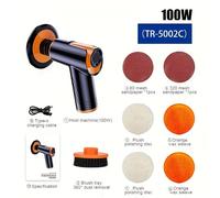 TEMU TR-5002 Máquina de Encerar - 148W/100W, Pulidora de Coche, Removedor de Polvo y Máquina de Pulir Zapatos, Máquina de Encerar Inalámbrica Portátil Ajustable, Rectificado Multifuncional