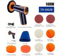 TEMU TR-5002 Máquina de Encerar - 148W/100W, Pulidora de Coche, Removedor de Polvo y Máquina de Pulir Zapatos, Máquina de Encerar Inalámbrica Portátil Ajustable, Rectificado Multifuncional