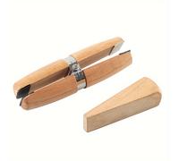 TEMU TRABAJADOR DE HOBBY Porta anillo de madera manual con almohadillas de cuero y inserción de cuña, herramienta de y reparación de joyería manual para de anillos, no necesita fuente de alimentación