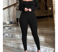 TEMU Traje de mujer elegante con cuello en V, larga y ajustado, diseño que ceñe la cintura, color sólido negro, elástico y lavable en máquina para /verano, uso nocturno, ajuste ceñido, parte ajustada.