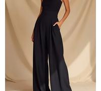 TEMU Traje de mujer elegante sin tirantes - Color sólido, pierna ancha, versátil para todas , dobladillo - y ajuste para fiestas, , formales, vestido chic, ropa de fiesta, diseño -, estilo , .