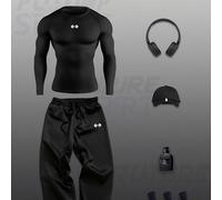 TEMU Traje deportivo casual negro para hombre, de fibra de poliéster , que tiene resistencia a la abrasión y ni se . Mantiene una después de varios y .