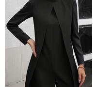 TEMU Traje Elegante de Mujer en - Larga con Cierre Trasero, Conjunto Formal y Casual para Oficina o Fiestas, Tejido No Elástico NS702, Lavable a Máquina, Fácil