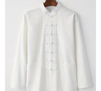 TEMU Traje Tang para hombre de y otoño, abrigo de larga de una sola capa para de edad y ancianos, camiseta para práctica de Tai Chi, para del té, ropa Zen, talla china, la guía de tallas