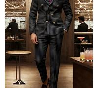 TEMU Traje Vintage para Hombre de 2 Piezas - Chaqueta y Pantalón de Solapa Pico Botonadura, Estilo Business-Casual para , a , Conjunto Formal para Novio/Mejor para Hombre