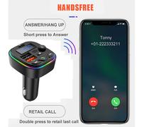 TEMU Transmisor FM Bluetooth con Respuesta de y Carga para Teléfonos, Tabletas y Otros Dispositivos