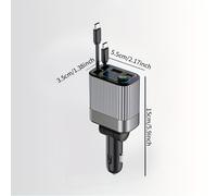 TEMU Transmisor FM Inalámbrico 5.3 para Coche, Adaptador de Carga Rápida USB PD con Cable Dual Tipo C, Cargador de Coche, , Modulador FM para Radio de Coche, Sin Batería