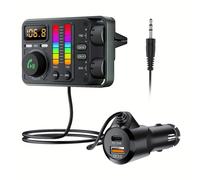 TEMU Transmisor FM sin varillas Adaptador de Audio AUX Sonido Ajustable en y Graves Reproductor MP3 Tipo C PD 20W QC3.0 Carga Rápida USB Cargador Inalámbricas Kit Compatible con USB Reproductor de