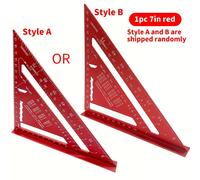 TEMU Transportador de 7 pulgadas - Ángulos de 90° y 45°, Duradero, Resistente a los arañazos - para carpintería, mediciones industriales y científicas (, Azul, Negro)