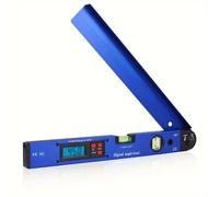 TEMU Transportador Digital de Aleación de Aluminio 225° con Pantalla LCD Retroiluminada, Función de Retención de , Nivel de Horizontal y Vertical, Azul, Batería No Incluida